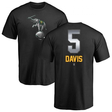 Men's Oakland Athletics J.D. Davis ＃5 Midnight Mascot T-Shirt - Black