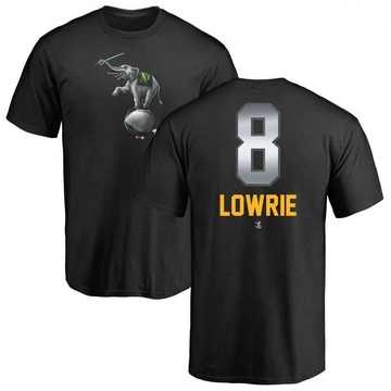 Men's Oakland Athletics Jed Lowrie ＃8 Midnight Mascot T-Shirt - Black