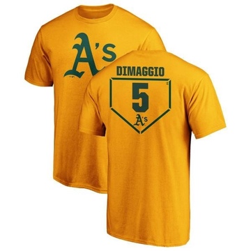 Men's Oakland Athletics Joe Dimaggio ＃5 RBI T-Shirt - Gold