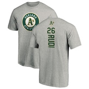 Men's Oakland Athletics Joe Rudi ＃26 Backer T-Shirt Ash