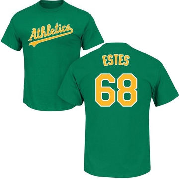 Men's Oakland Athletics Joey Estes ＃68 Roster Name & Number T-Shirt - Green