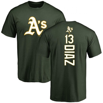 Men's Oakland Athletics Jordan Diaz ＃13 Backer T-Shirt - Green