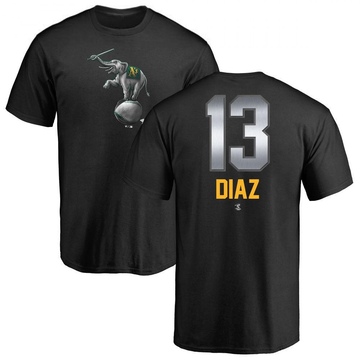 Men's Oakland Athletics Jordan Diaz ＃13 Midnight Mascot T-Shirt - Black