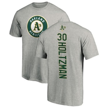 Men's Oakland Athletics Ken Holtzman ＃30 Backer T-Shirt Ash