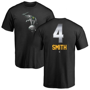 Men's Oakland Athletics Kevin Smith ＃4 Midnight Mascot T-Shirt - Black