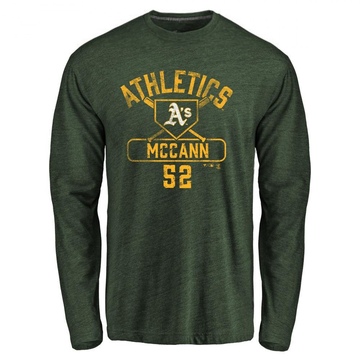 Men's Oakland Athletics Kyle McCann ＃52 Base Runner Long Sleeve T-Shirt - Green