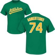 Men's Oakland Athletics Lazaro Armenteros ＃74 Roster Name & Number T-Shirt - Green