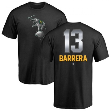 Men's Oakland Athletics Luis Barrera ＃13 Midnight Mascot T-Shirt - Black