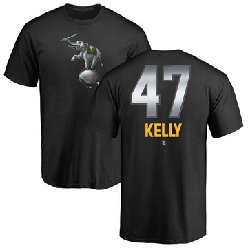 Men's Oakland Athletics Michael Kelly ＃47 Midnight Mascot T-Shirt - Black