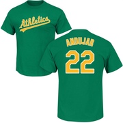 Men's Oakland Athletics Miguel Andujar ＃22 Roster Name & Number T-Shirt - Green