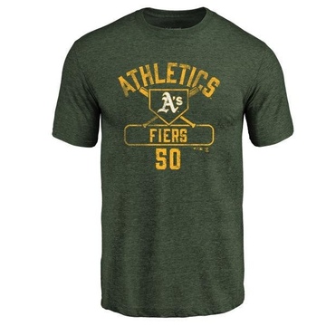 Men's Oakland Athletics Mike Fiers ＃50 Base Runner T-Shirt - Green