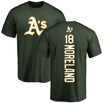 Men's Oakland Athletics Mitch Moreland ＃18 Backer T-Shirt - Green