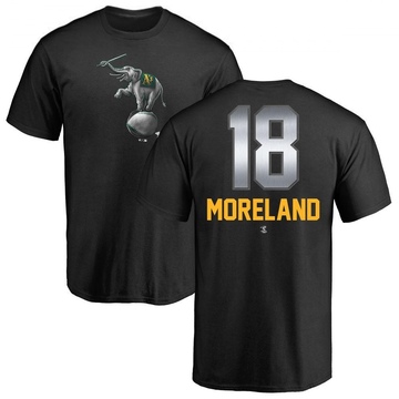 Men's Oakland Athletics Mitch Moreland ＃18 Midnight Mascot T-Shirt - Black