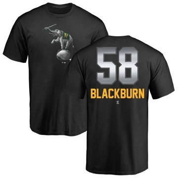 Men's Oakland Athletics Paul Blackburn ＃58 Paul burn Midnight Mascot T-Shirt - Black