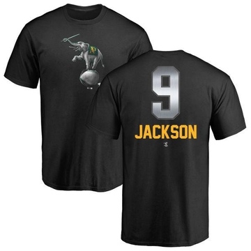 Men's Oakland Athletics Reggie Jackson ＃9 Midnight Mascot T-Shirt - Black