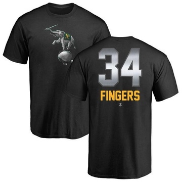 Men's Oakland Athletics Rollie Fingers ＃34 Midnight Mascot T-Shirt - Black