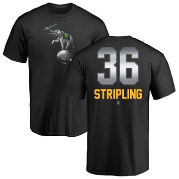 Men's Oakland Athletics Ross Stripling ＃36 Midnight Mascot T-Shirt - Black