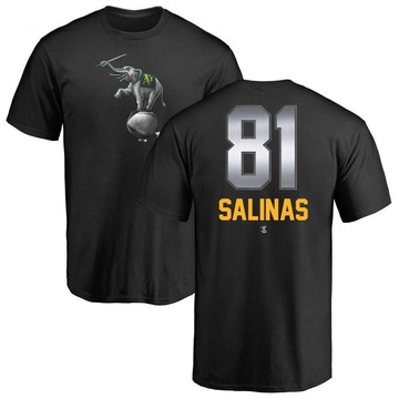 Men's Oakland Athletics Royber Salinas ＃81 Midnight Mascot T-Shirt - Black