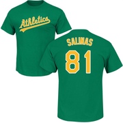 Men's Oakland Athletics Royber Salinas ＃81 Roster Name & Number T-Shirt - Green