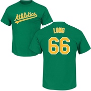 Men's Oakland Athletics Sam Long ＃66 Roster Name & Number T-Shirt - Green