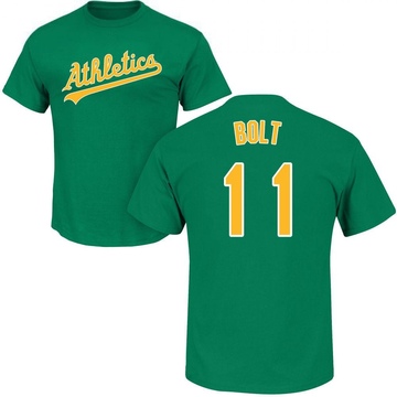 Men's Oakland Athletics Skye Bolt ＃11 Roster Name & Number T-Shirt - Green