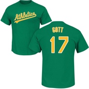 Men's Oakland Athletics Trevor Gott ＃17 Roster Name & Number T-Shirt - Green