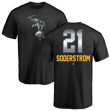 Men's Oakland Athletics Tyler Soderstrom ＃21 Midnight Mascot T-Shirt - Black