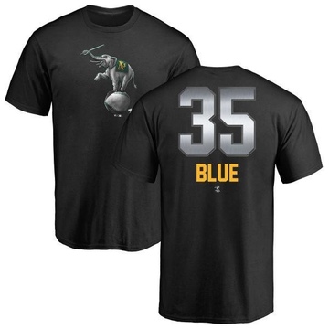 Men's Oakland Athletics Vida Blue ＃35 Midnight Mascot T-Shirt - Black