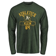 Men's Oakland Athletics Will Klein ＃64 Base Runner Long Sleeve T-Shirt - Green