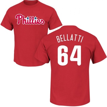 Men's Philadelphia Phillies Andrew Bellatti ＃64 Roster Name & Number T-Shirt - Red