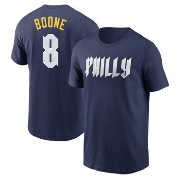 Men's Philadelphia Phillies Bob Boone ＃8 2024 City Connect Fuse Name & Number T-Shirt - Navy