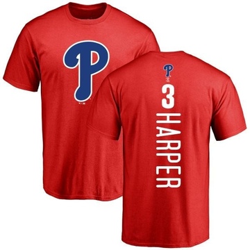 Men's Philadelphia Phillies Bryce Harper ＃3 Backer T-Shirt - Red