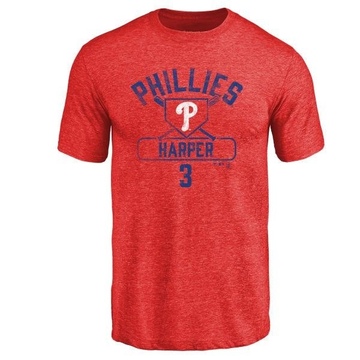 Men's Philadelphia Phillies Bryce Harper ＃3 Base Runner T-Shirt - Red