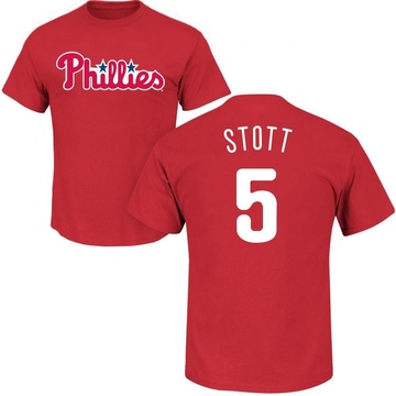 Men's Philadelphia Phillies Bryson Stott ＃5 Roster Name & Number T-Shirt - Red