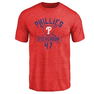 Men's Philadelphia Phillies Cal Stevenson ＃47 Base Runner T-Shirt - Red