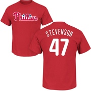 Men's Philadelphia Phillies Cal Stevenson ＃47 Roster Name & Number T-Shirt - Red