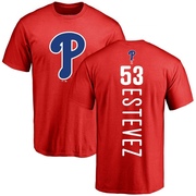 Men's Philadelphia Phillies Carlos Estevez ＃53 Backer T-Shirt - Red