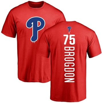 Men's Philadelphia Phillies Connor Brogdon ＃75 Backer T-Shirt - Red