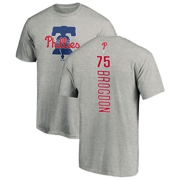 Men's Philadelphia Phillies Connor Brogdon ＃75 Backer T-Shirt Ash