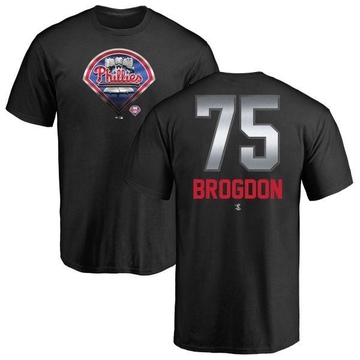 Men's Philadelphia Phillies Connor Brogdon ＃75 Midnight Mascot T-Shirt - Black