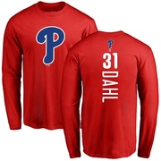 Men's Philadelphia Phillies David Dahl ＃31 Backer Long Sleeve T-Shirt - Red