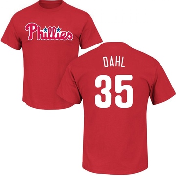 Men's Philadelphia Phillies David Dahl ＃35 Roster Name & Number T-Shirt - Red