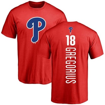 Men's Philadelphia Phillies Didi Gregorius ＃18 Backer T-Shirt - Red