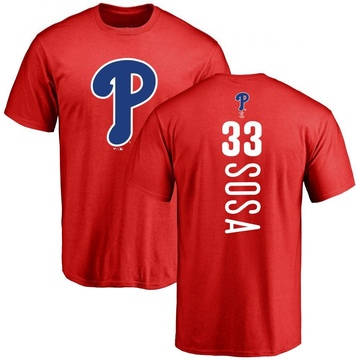 Men's Philadelphia Phillies Edmundo Sosa ＃33 Backer T-Shirt - Red