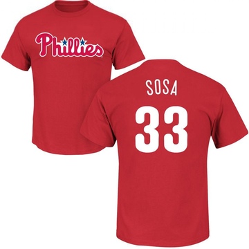 Men's Philadelphia Phillies Edmundo Sosa ＃33 Roster Name & Number T-Shirt - Red