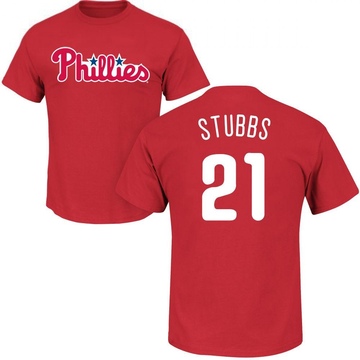 Men's Philadelphia Phillies Garrett Stubbs ＃21 Roster Name & Number T-Shirt - Red