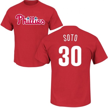 Men's Philadelphia Phillies Gregory Soto ＃30 Roster Name & Number T-Shirt - Red