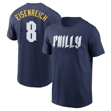 Men's Philadelphia Phillies Jim Eisenreich ＃8 2024 City Connect Fuse Name & Number T-Shirt - Navy