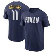 Men's Philadelphia Phillies Jimmy Rollins ＃11 2024 City Connect Fuse Name & Number T-Shirt - Navy