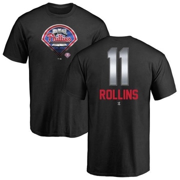 Men's Philadelphia Phillies Jimmy Rollins ＃11 Midnight Mascot T-Shirt - Black